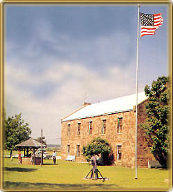 The preserved and restored Fort Belknap near Newcastle, Texas.