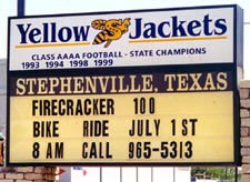 On town square - Stephenville Yellow Jackets